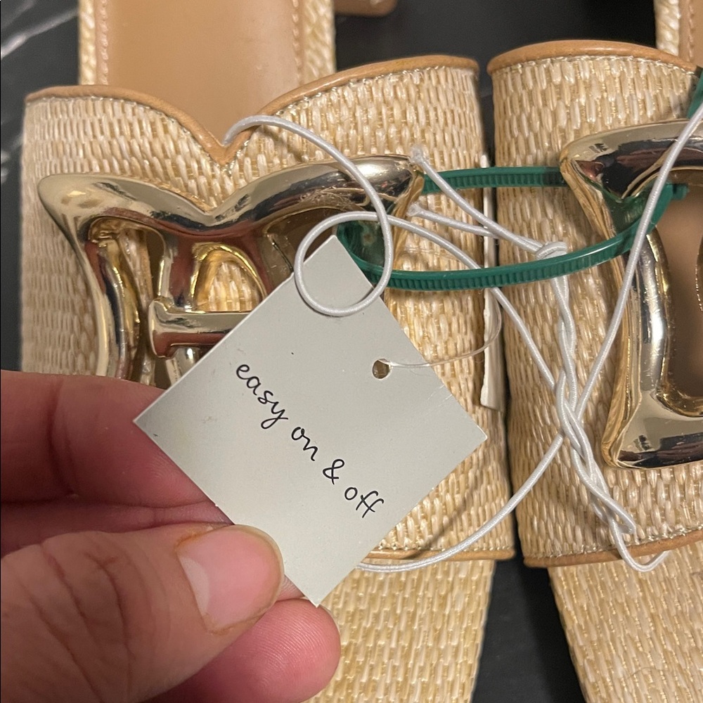a new day Tan Slide Mules with Gold Accents - Picture 3 of 5